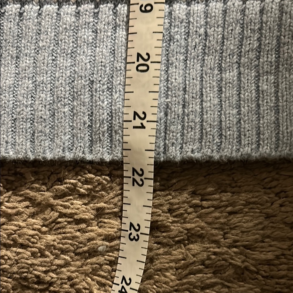 Gray Cowl Neck Sweater with Nordic Pattern - Picture 8 of 8